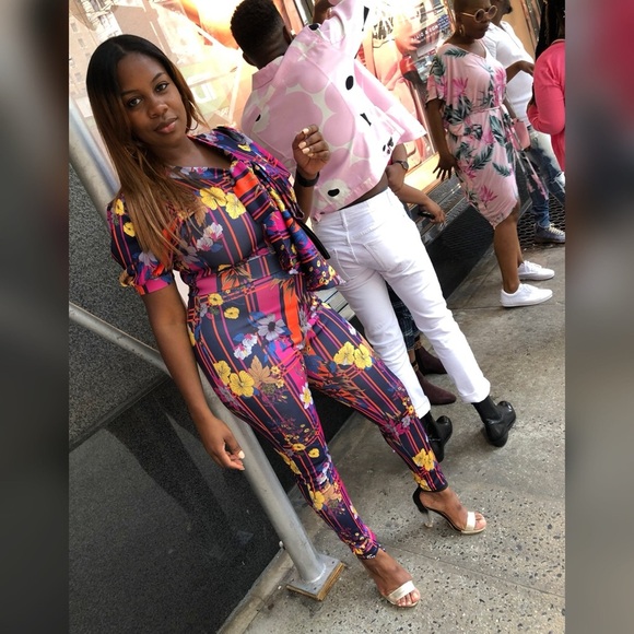 Fashion Nova Multicolor Floral Jumpsuit - Picture 1 of 9